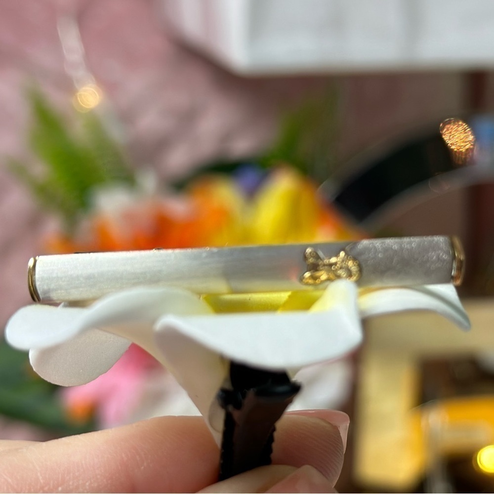 CELINE HORSE CARRIAGE GOLD AND SILVER TONE TIE PIN TIE CLASP - Picture 2 of 6